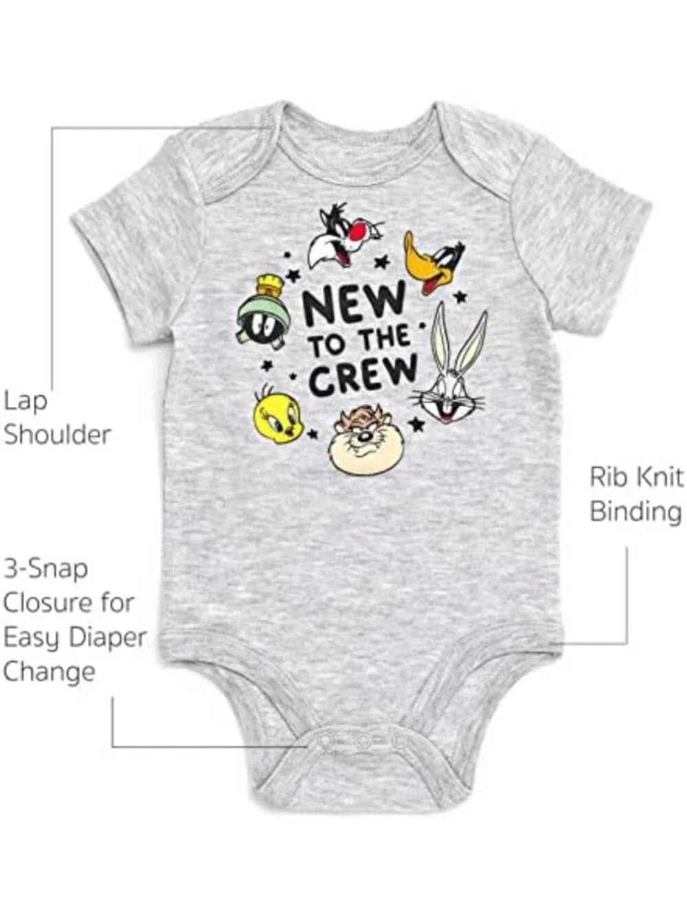 Adorable Baby Bodysuit Set with Milestone Blanket - Looney Tunes Characters, 4